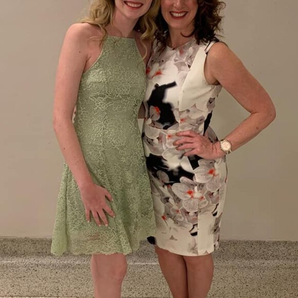 Calvin Klein Floral Print Fitted Sleeveless Dress - Picture 8 of 8